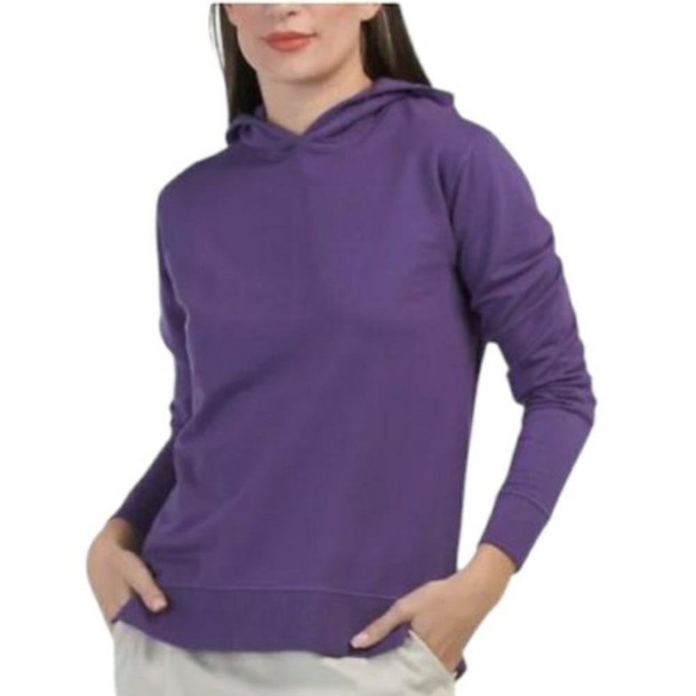 Peter Millar Womens Performance Lightweight Medium Pullover Hoodie Purple $190